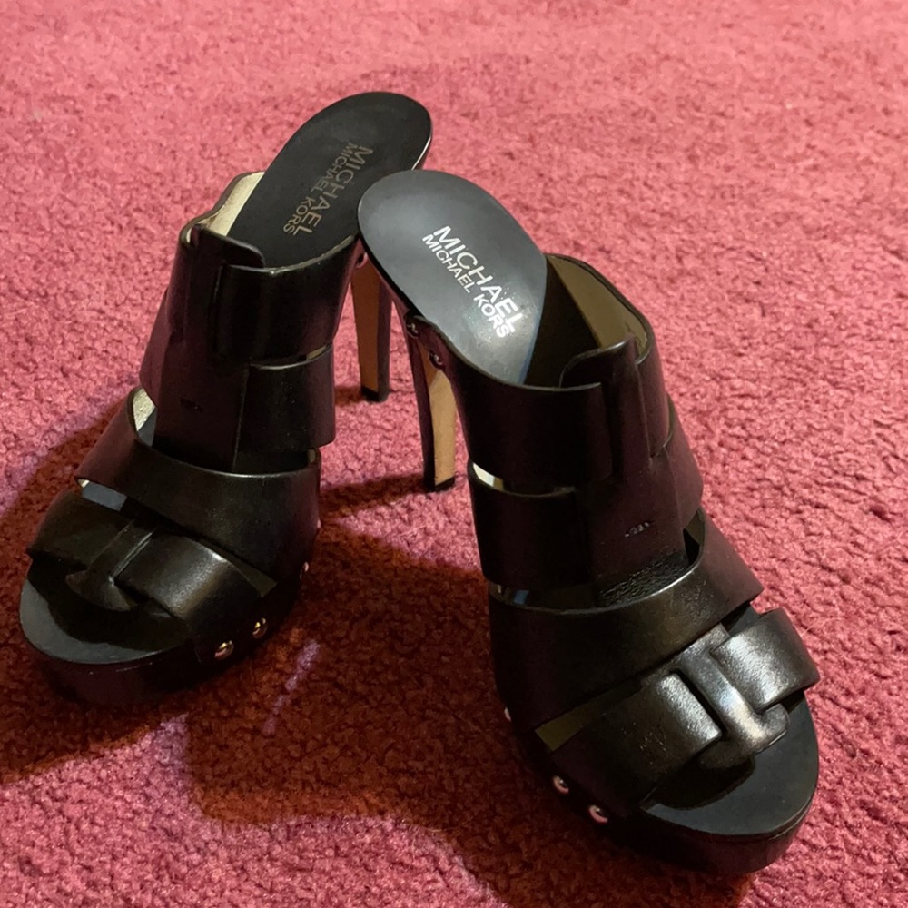 Michael Kors black slip on heels